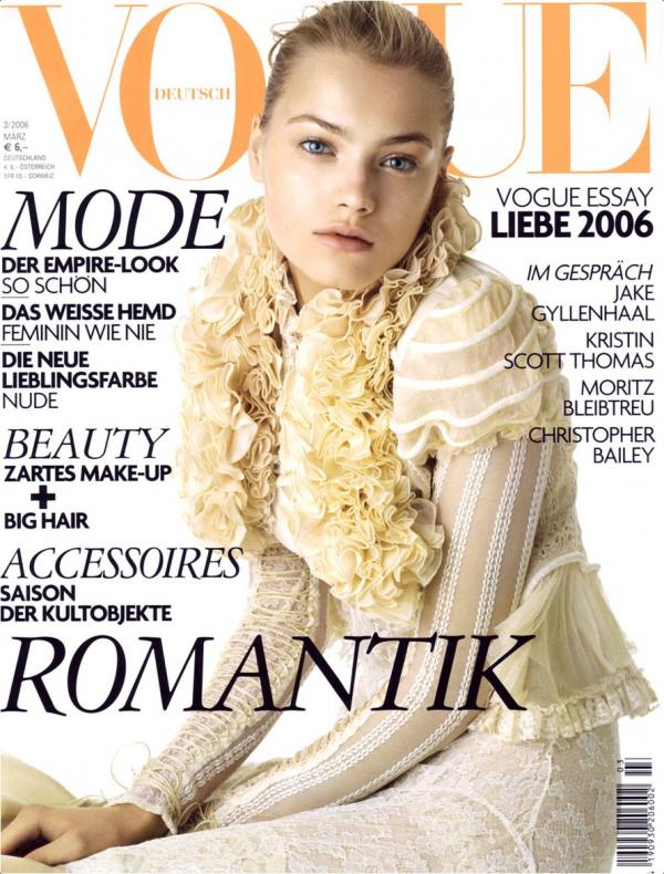 Vogue Germany cover with Anna Maria Jagodzinska - March 2006